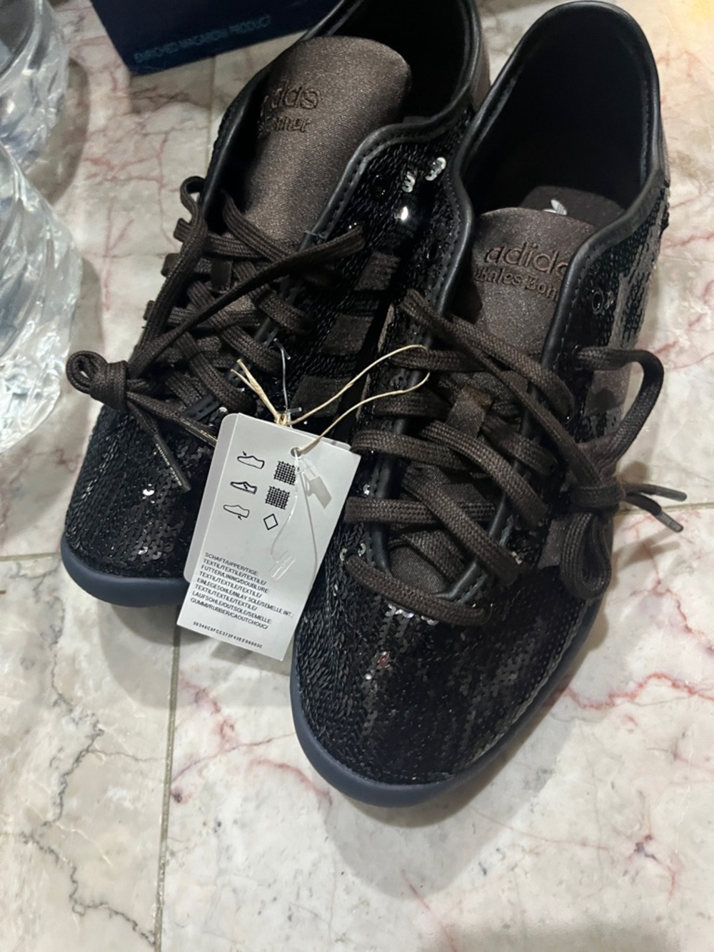 adidas jr0259 Black Sequin Sneakers The Wales Bonner × adidas Karintha women 9
